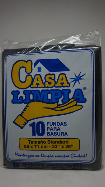 FUNDA BASURA CASA LIMPIA ESTÁNDAR 58X71CM