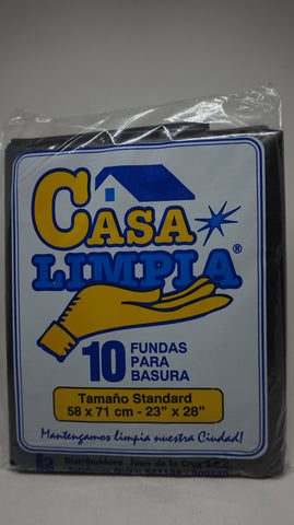 FUNDA BASURA CASA LIMPIA ESTÁNDAR 58X71CM