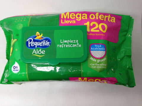 PAÑOS HÚMEDOS PEQUEÑÍN ALOE X120