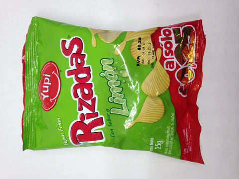 RIZADAS YUPI LIMÓN 25GR