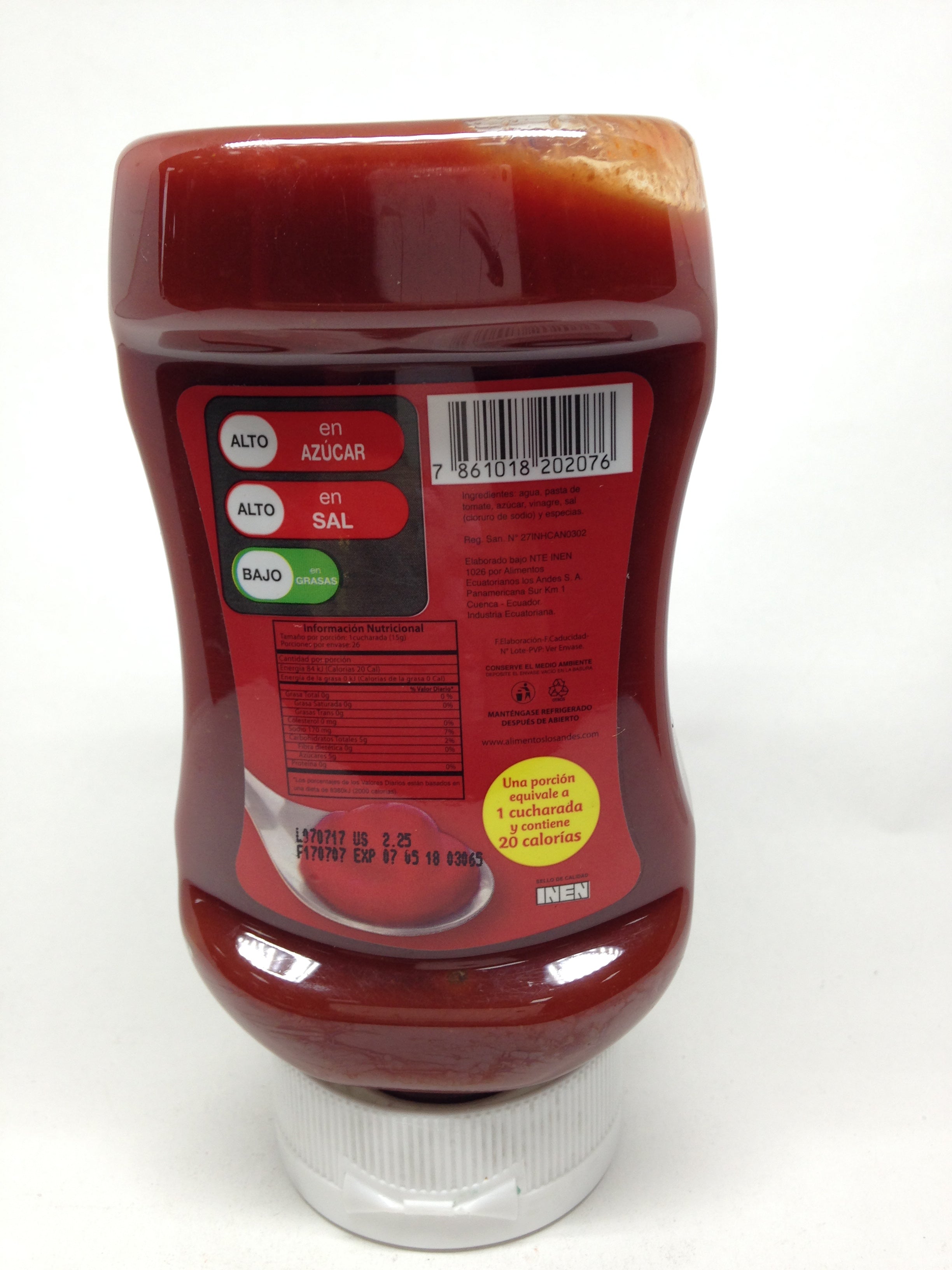SALSA TOMATE LOS ANDES SQUEEZE 395GR