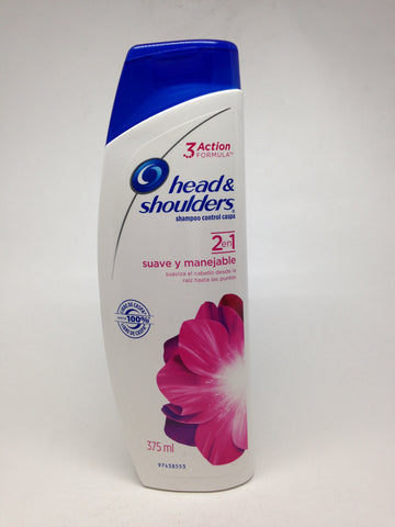 SHAMPOO HEAD & SHOULDERS SUAVE Y MANEJABLE 2EN1 375ML
