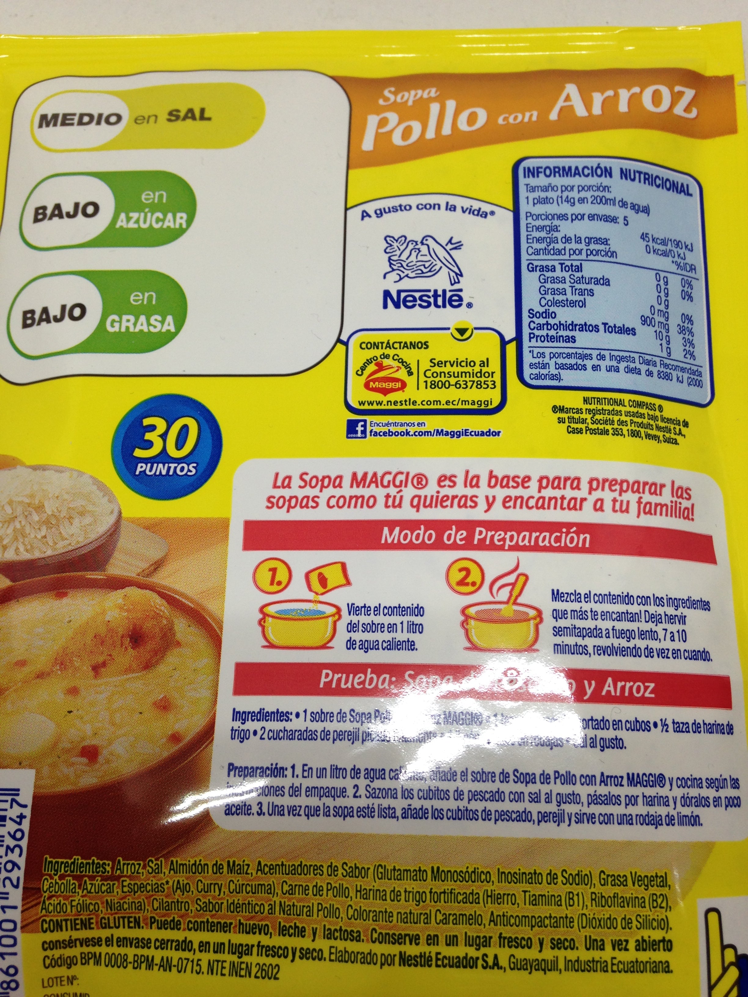 SOPA MAGGI POLLO ARROZ 60GR