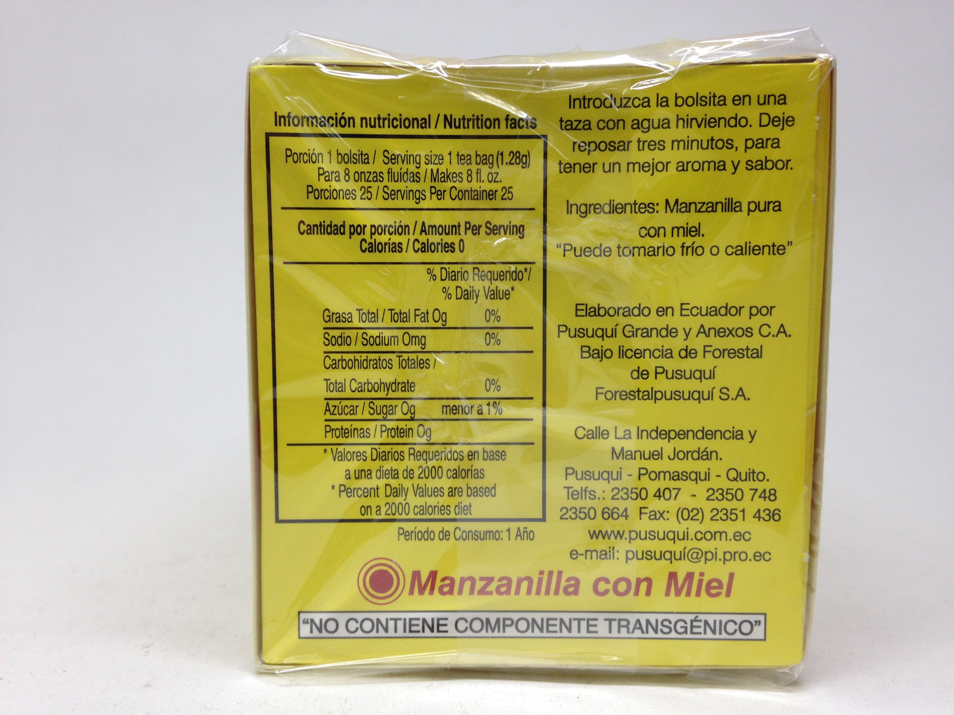TÉ HORNIMANS MANZANILLA MIEL X 25