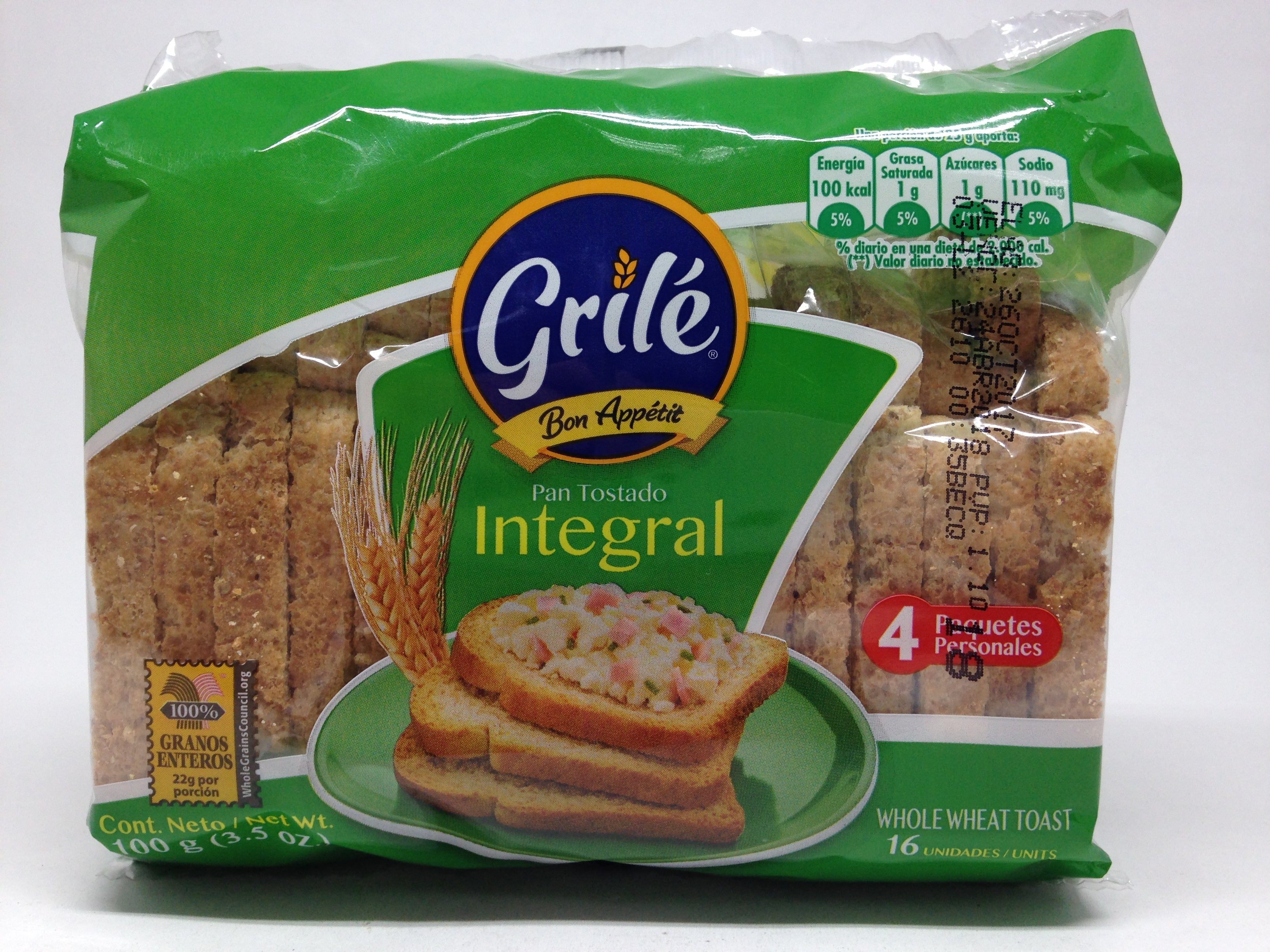 TOSTADAS GRILE INTEGRALES X 16UN 100GR