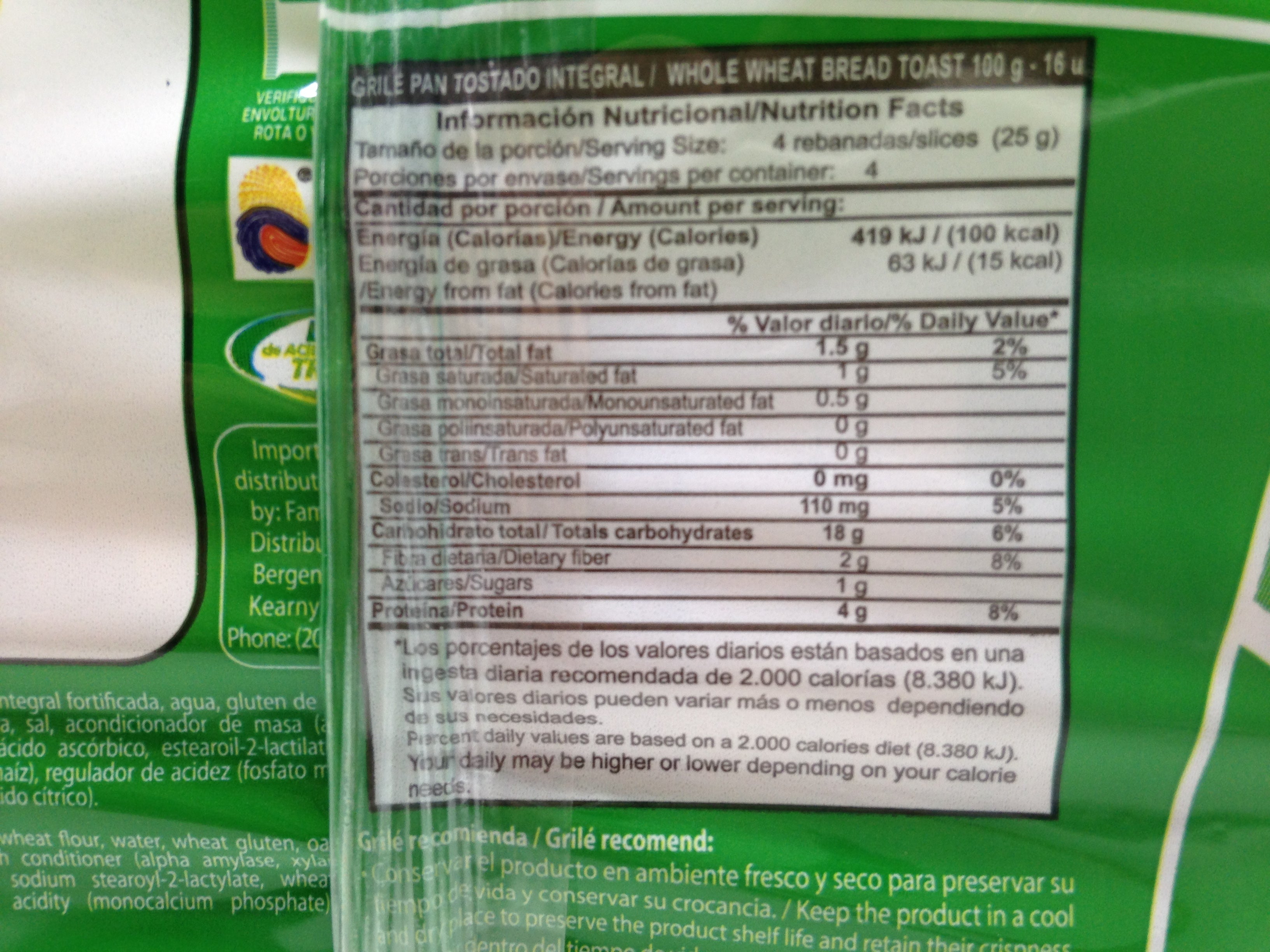 TOSTADAS GRILE INTEGRALES X 16UN 100GR